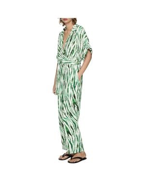 Mango Print Jumpsuit - Green