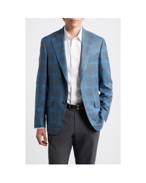 Heritage Gold Slub Wool Blend Sport Coat - Blue