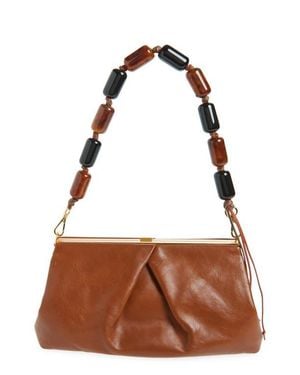 Dries Van Noten Pleated Leather Clutch - Brown