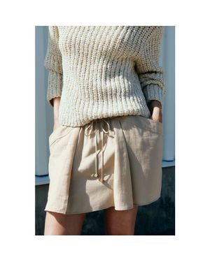 H&M Lyocell-Blend Drawstring Skirt - Natural