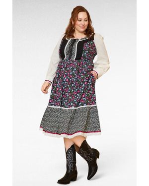 ModCloth Madilyn Vintage Inspired Cottagecore Midi Dress, X Gunne Sax - Multicolor