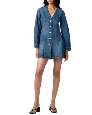 Blank NYC Long Sleeve Denim Minidress - Blue