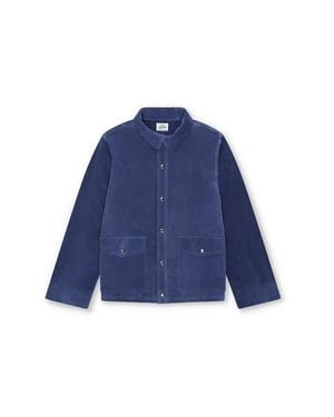 Fortela Welder Suede Leather Jacket - Blue