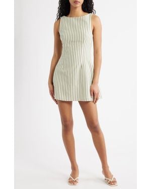 Princess Polly Alfalfa Stripe Recycled Cotton Blend Shift Minidress - Multicolor