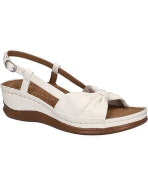 Easy Street Jupiter Slingback Platform Wedge Sandal - Metallic