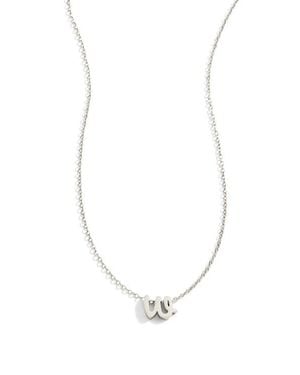 Mint & Lily Tiny Script Initial Necklace - White