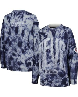 The Wild Collective New England Revolution Double Collar Pullover Sweatshirt - Blue