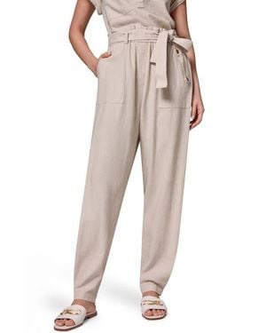 Donna Karan Belted Tapered Pants - Natural