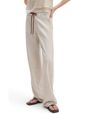 Rag & Bone Rb Miramar Pull-On Wide Leg Cotton Terry Sweatpant Jeans - White