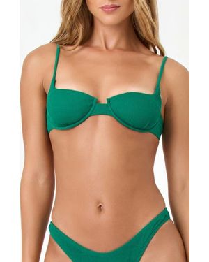 LSPACE Belle Underwire Pucker Textured Bikini Top - Green