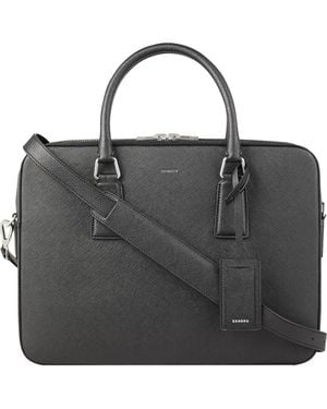 Sandro Reconstituted Leather Briefcase - Black