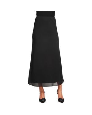 Alex Evenings Georgette A-Line Skirt - Black