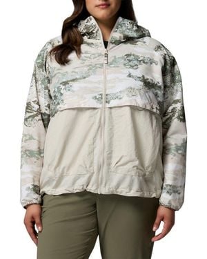 Columbia Spire Valley Print Water Repellent Windbreaker - Gray