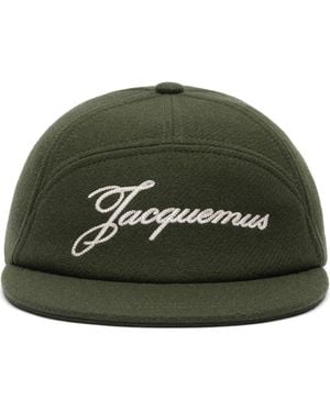 Jacquemus La Casquette Embroidered Logo Wool Blend Baseball Cap - Green
