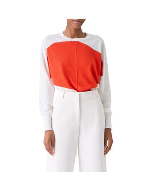 Akris Polygon Linen & Cotton Sweater - Red