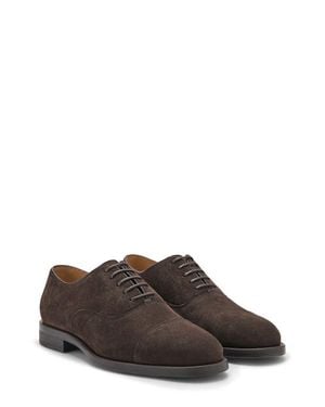 Mango Suede Cap Toe Oxford - Brown