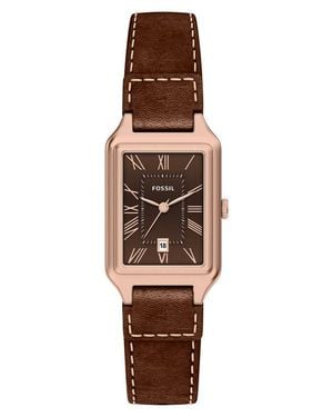 Fossil Raquel Leather Strap Watch, 23Mm X 38Mm - Multicolor