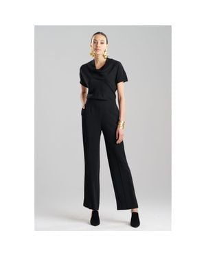 Natori Stretch Crepe Side Zip Trouser - Blue