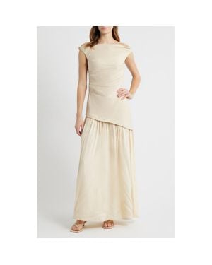 chiffon maxi long sleeve dress Brown Elegant Dress - She's So Elegant, Extra Small Ellae Lisque - Elegant Dress for Birthdays & Date Nights