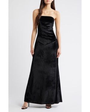 MARCELLA Sophie Strapless Velvet Maxi Dress - Black