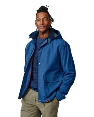 aubi Eastwood Long Sleeve Hooded Rain Coat - Blue