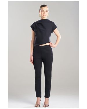 Natori Techno Crepe Side Zip Ankle Pants - Blue
