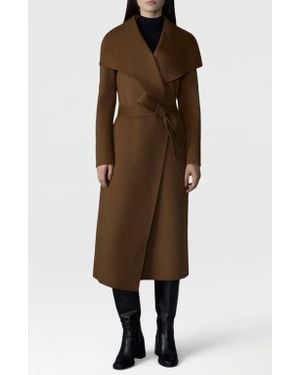 Mackage Mai Wool Long Wrap Coat - Brown