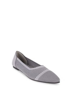 Tahari Antigua Knit Pointed Toe Flat - Gray