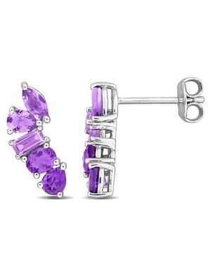 Julianna B Gemstone Multi-Cut Drop Earrings Sterling - Purple
