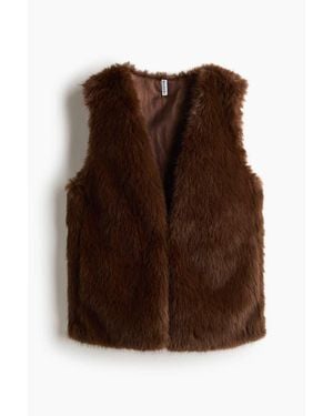 H&M Fluffy Gilet - Brown