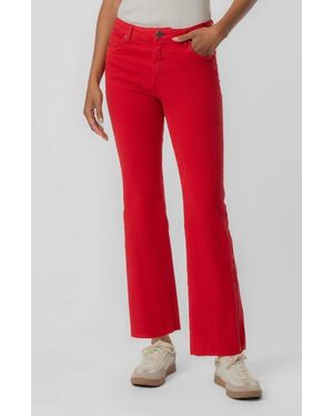 Kut From The Kloth Kelsey Raw Hem Ankle Flare Jeans - Red