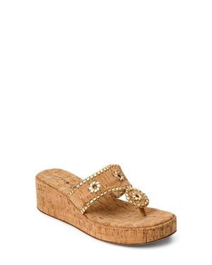 Jack Rogers Jacks High Wedge Sandal - Brown