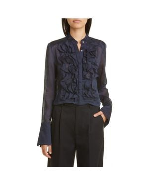 Twp Patti Ruffle Top - Blue