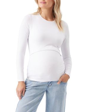 Ripe Maternity Luxe Knit Nursing Top - White