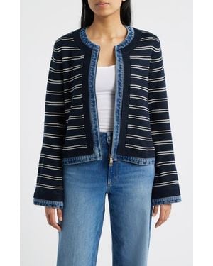 Wit & Wisdom Mixed Media Jacket - Blue