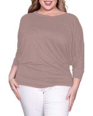 Standards & Practices Dolman Sleeve Stretch Modal Top - Brown