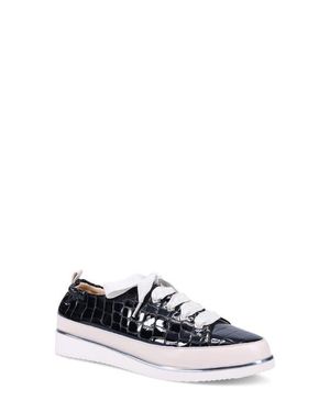 Ron White Novella Avara Croc Embossed Leather Sneaker - White