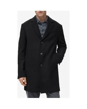 Mango Wool Blend Single Breasted Coat - Black