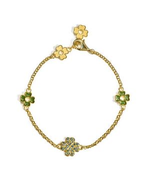 Paskal Lucky Clover 5 Motifs Bracelet, Diamond Pavé - Metallic