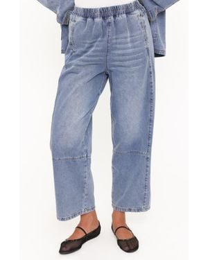 Petal & Pup Sophie Pull-On Crop Barrel Jeans - Blue