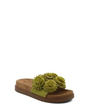 Charles David Palms Platform Slide Sandal - Green