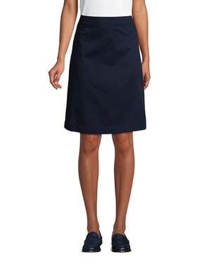 Lands' End School Uniform Young Blend Chino Skort Top Of Knee - Blue