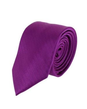 Ascentix Etched Herringbone Twist Necktie - Purple