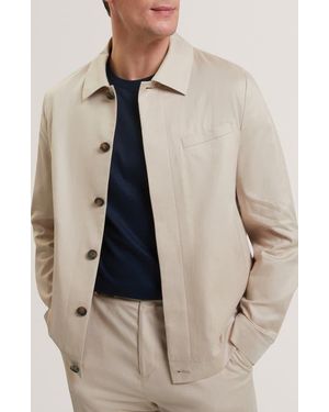 Ted Baker Rubino Cotton Blend Jacket - Natural