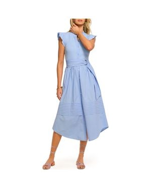 Ramy Brook Odessa Belted Midi Dress - Blue