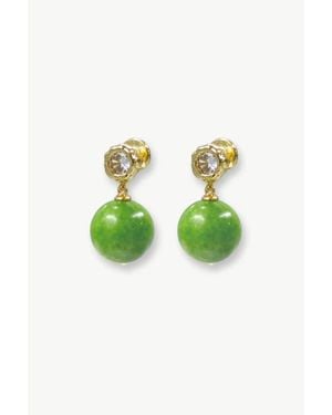 Classicharms Olivia Peridot Bead Drop Earrings - Green