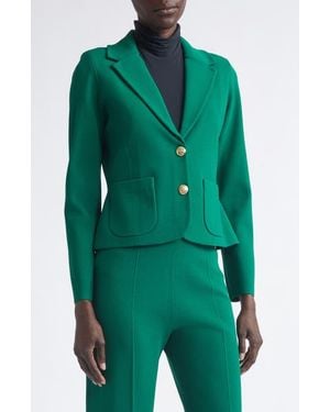 St. John Erin Santa Roma Milano Stitch Sport Jacket - Green