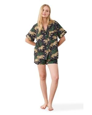 Printfresh Short Pj Set - Black