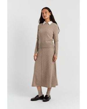 Chinti & Parker Wool & Cashmere Cropped Sporty Sweater - Natural
