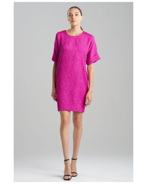 Natori Floral Crinkle Jacquard T-Shirt Dress - Pink